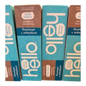 Hello Antiplaque + Whitening Toothpaste - 4 tubes NEW SEALED